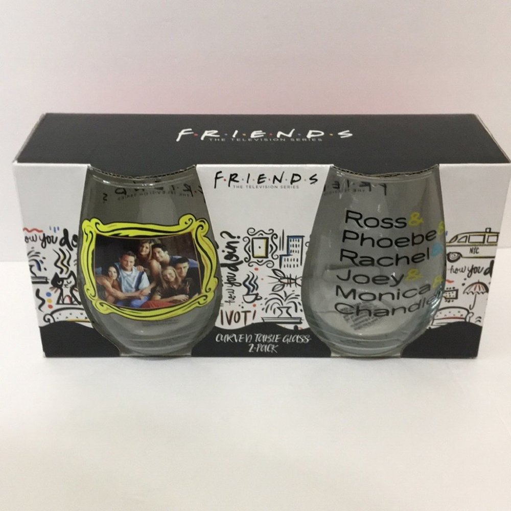 FRIENDS TV Show Series Curved Table Glass Set of 2